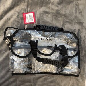 SHANY Clear Cosmetic Bag with Black Trim- brand new.